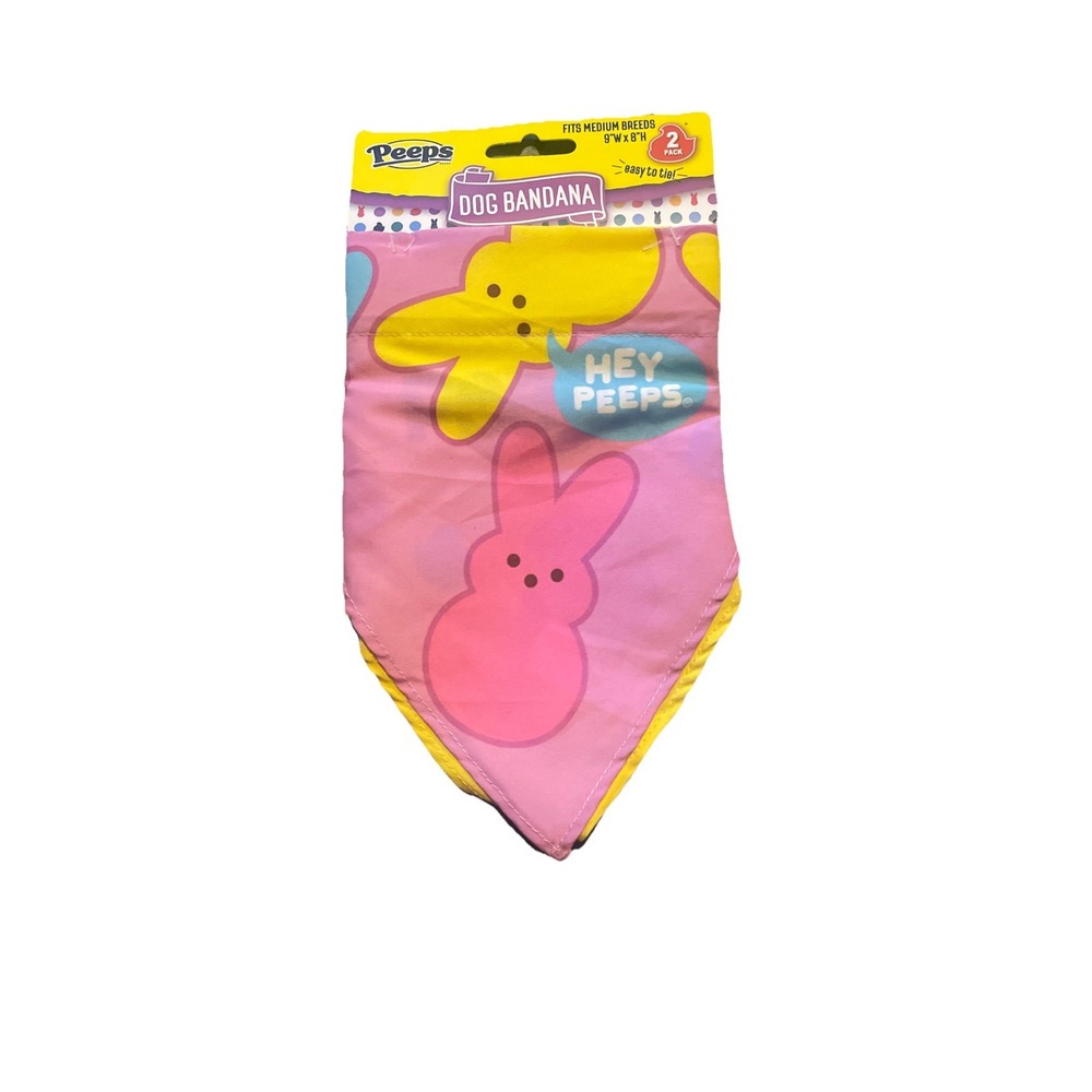 Peeps Easter Dog Bandanas Set Of‎ 2 Fits Medium Breeds 9"W x 8"H